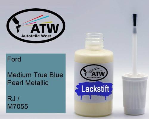 Ford, Medium True Blue Pearl Metallic, RJ / M7055: 20ml Lackstift, von ATW Autoteile West.